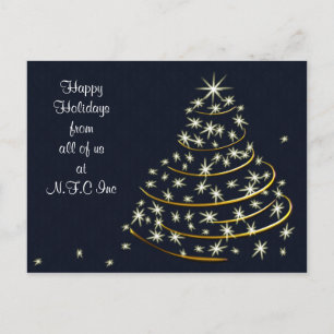 Blaue Weihnachtsbaum-Weihnachtsgrüße Feiertagspostkarte