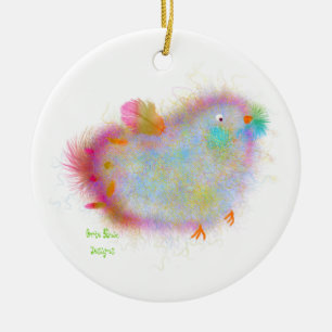 Blaue Weihnachtsbaumdekoration Keramikornament