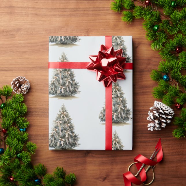 Blaue Weihnachtsbäume Geschenkpapier (Feiertagsgeschenk)