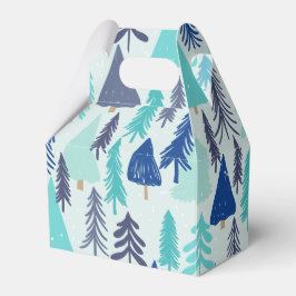 Blaue Weihnachtsbäume in einem Evergreen Forest Geschenkschachtel