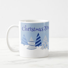 Blaue Weihnachtsbäume Kaffeetasse