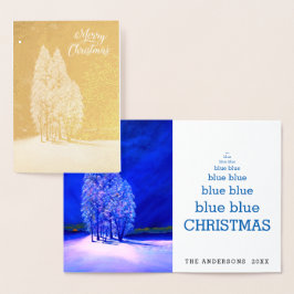 Blaue Weihnachtsbäume Original Spruce Pine Fir Folienkarte