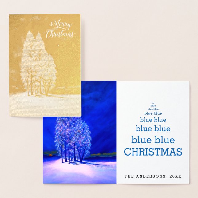 Blaue Weihnachtsbäume Original Spruce Pine Fir Folienkarte (Anzeige)