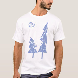 blaue Weihnachtsbäume T-Shirt