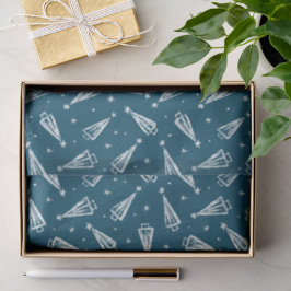 Blaue Weihnachtsbaumen Mustertexte Seidenpapier