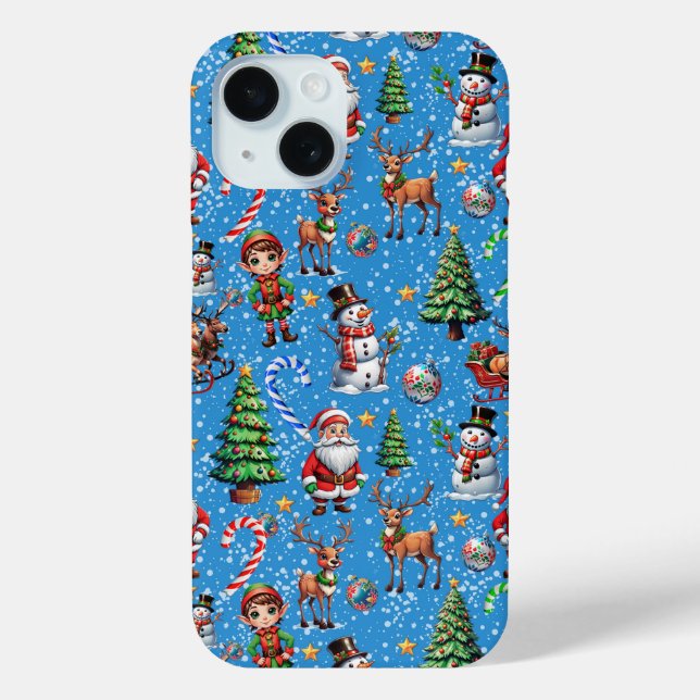 Blaue Weihnachtsdekoration Case-Mate iPhone Hülle (Rückseite)