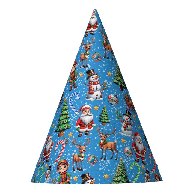Blaue Weihnachtsdekoration Partyhütchen (Vorderseite)