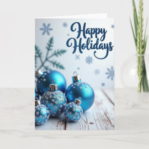 Blaue Weihnachtsdekorationen Frohe Feiertage Karte