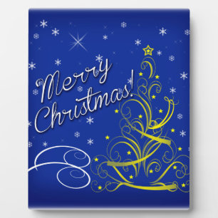 Blaue Weihnachtsfeier Fotoplatte