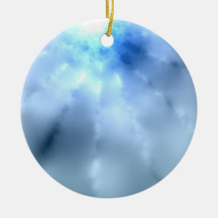 Blaue Weihnachtsfeier Keramikornament