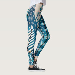 Blaue Weihnachtsfeier Leggings