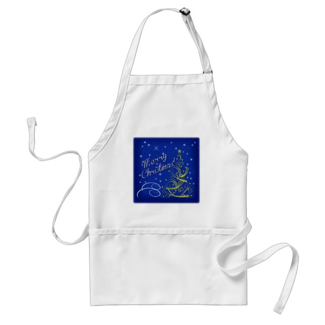 Blaue Weihnachtsfeier Schürze (Vorne)