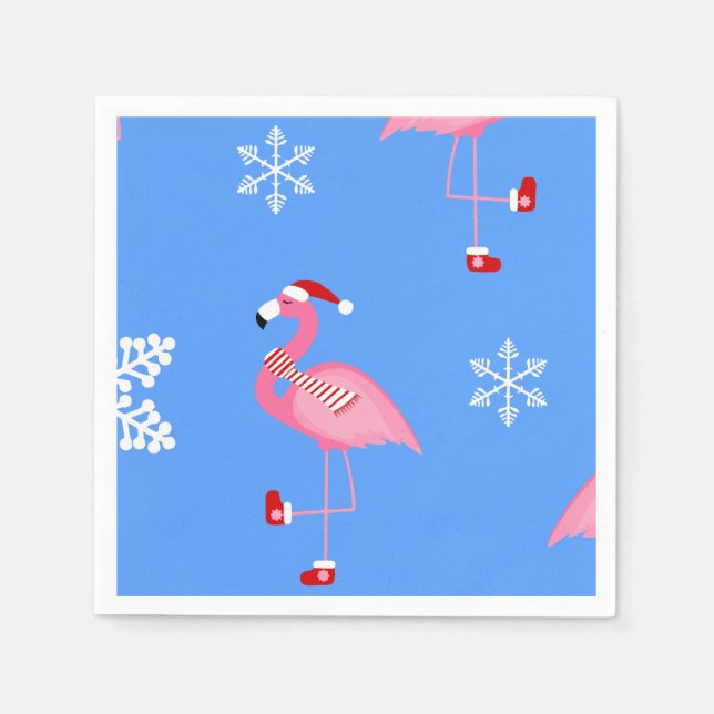 Blaue Weihnachtsfeier Serviette (Vorderseite)