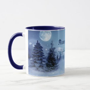 Blaue Weihnachtsfeier Tasse