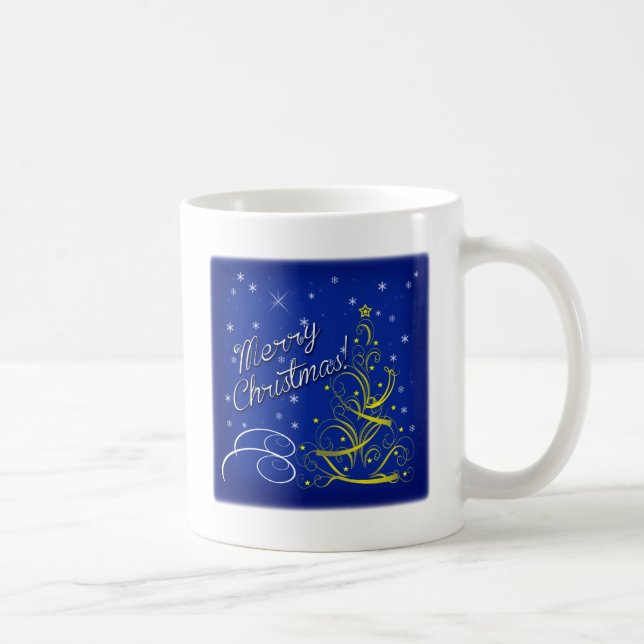 Blaue Weihnachtsfeier Tasse (Rechts)
