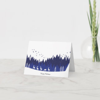 Blaue Weihnachtskarte Dankeskarte