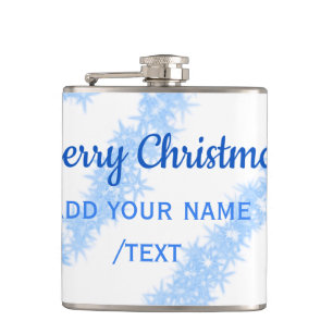 Blaue Weihnachtslieder mit glänzenden Glitzer trag Flachmann