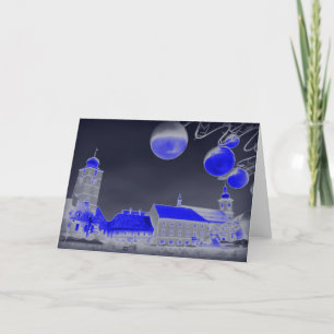 Blaue Weihnachtsnachtsnacht Feiertagskarte