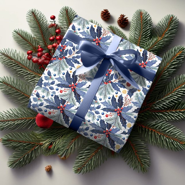 Blaue Weihnachtspattern #17 ID1009 Geschenkpapier (Von Creator hochgeladen)
