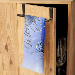 Blaue Weihnachtsschmuck Frohe Weihnachtshandtücher Handtuch