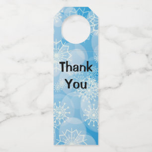 Blaue Weihnachtsschneeflocken Flaschenanhänger