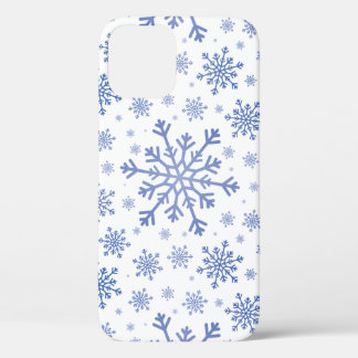 Blaue Weihnachtsschneeflocken im Winter Weiß Case-Mate iPhone Hülle