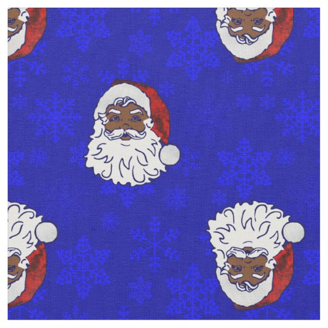 Blaue Weihnachtsschneeflocken Stoff (Nahaufnahme)
