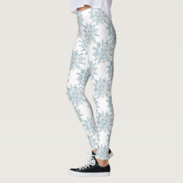 Blaue Weihnachtsschneeflocken, Winter Blizzard Pat Leggings