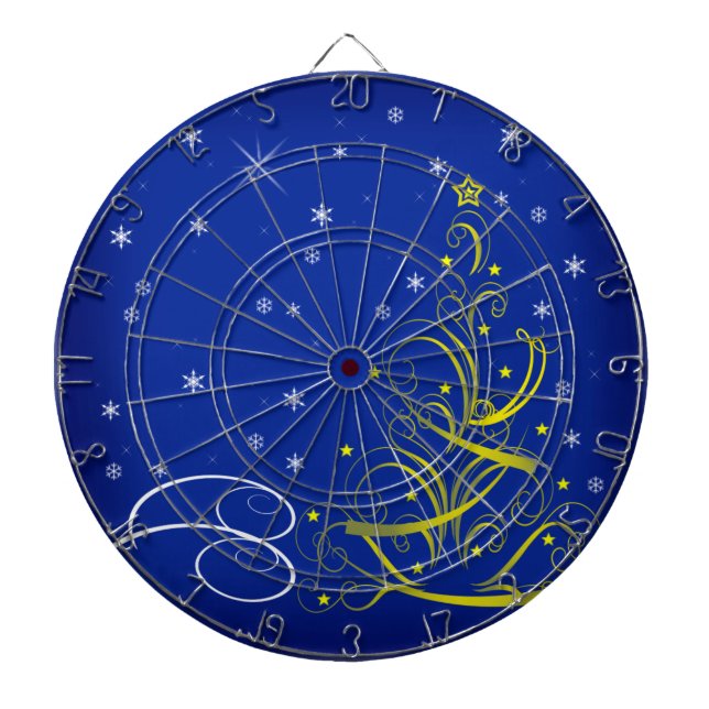 Blaue Weihnachtszeit Dartscheibe (vorne)