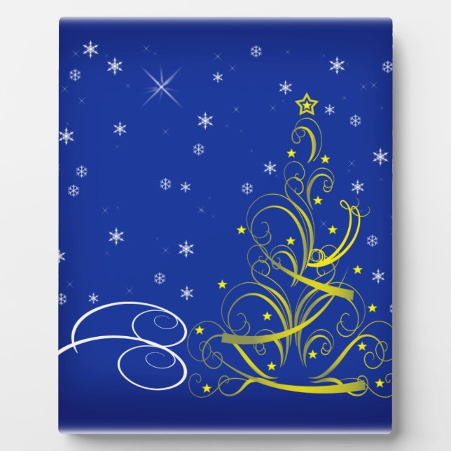 Blaue Weihnachtszeit Fotoplatte (Vorderseite)