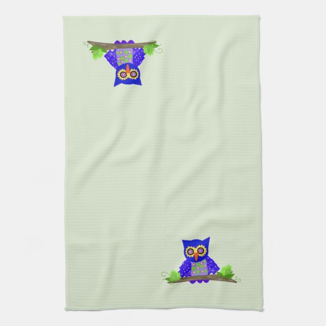 Blaue Weise Eule Handtuch (Vertikal)