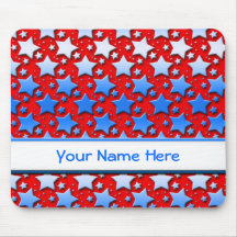 Blaue Weiß-Sterne auf Rot