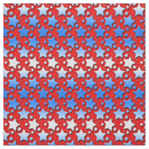 Blaue Weiß-Sterne auf Rot