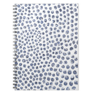 Blaue weiße Aquarellblaubeer-Frucht-Notizbuch Notizblock