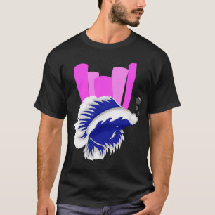 blaue weiße authentische Fische T-Shirt