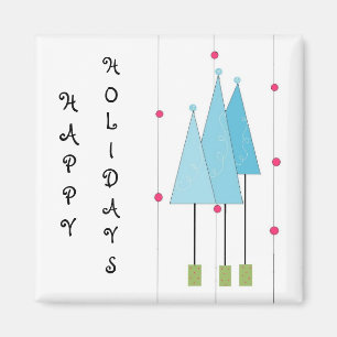 Blaue Weiße Bäume Magnet