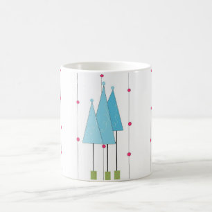Blaue Weiße Bäume Tasse