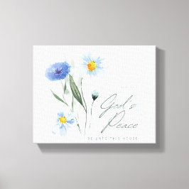 Blaue weiße Bibel Verzweigung zwei Töne strukturie Leinwanddruck