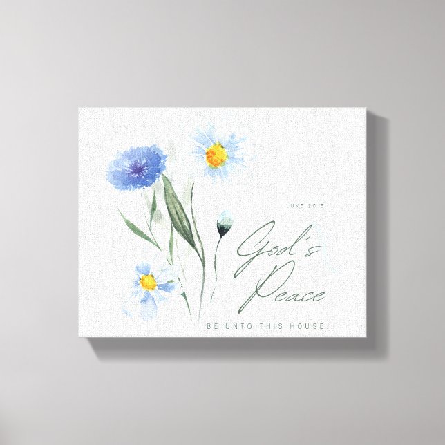 Blaue weiße Bibel Verzweigung zwei Töne strukturie Leinwanddruck (Vorderseite)