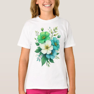 Blaue Weiße Blumen Bouquet-57453 T-Shirt