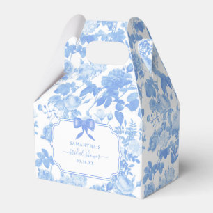 Blaue Weiße Blumenrosen Chinoiserie Brautschauer Geschenkschachtel