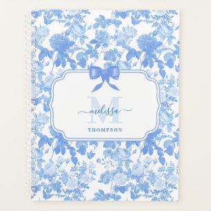 Blaue Weiße Blumenrosen Französisches Chinoiserie- Planer