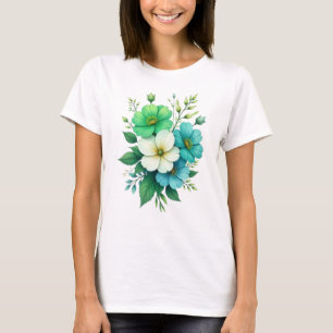 Blaue weiße Blumenstrauß-57453 T-Shirt