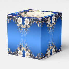 Blaue weiße Blumenverzierung Geschenkbox Geschenkschachtel