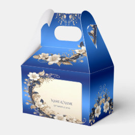 Blaue weiße Blumenverzierung Geschenkbox Geschenkschachtel