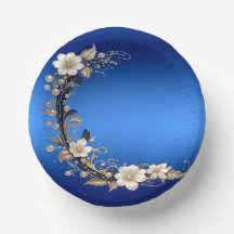 Blaue Weiße Blumenverzierung Papier Schalen