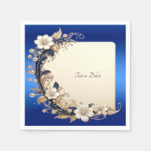 Blaue weiße Blumenverzierung