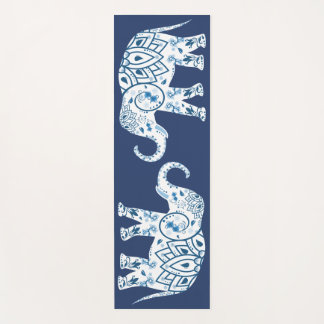 Blaue weiße Elefanten Yogamatte