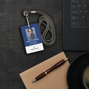 Blaue Weiße Foto- & Logomitglieds-ID-Karte Ausweis