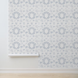 Blaue weiße französische Toile-Muster Tapete